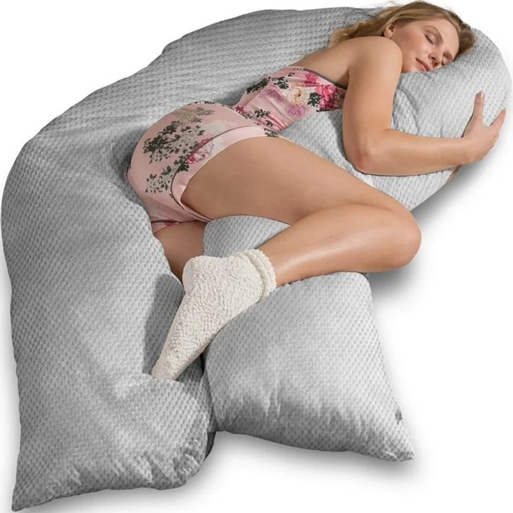 Traumreiter Seitenschläferkissen Traumreiter U Visco Kissen mit Bezug Velour Deluxe – Bild 4