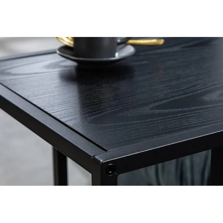 riess-ambiente Beistelltisch SLIM LINE 65cm schwarz (Einzelartikel, 1-St), Wohnzimmer · Esche-Optik · Metall · Laptoptisch · Industrial – Bild 5