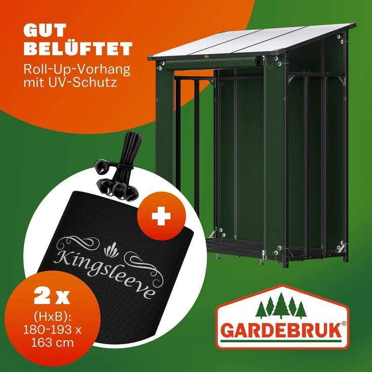 GARDEBRUK® Kaminholzregal XXL, mit wasserabweisender Abdeckplane – Bild 5