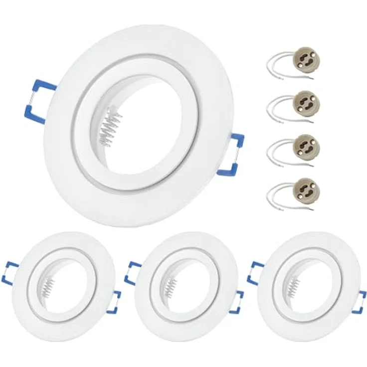 Sweet LED Deckenspot 4er Set IP44 Einbaustrahler GU10 Aluminium für Bad & Küche weiß matt, ohne Leuchtmittel, Einbauspots, Einbaurahmen, Deckenlampe – Bild 2