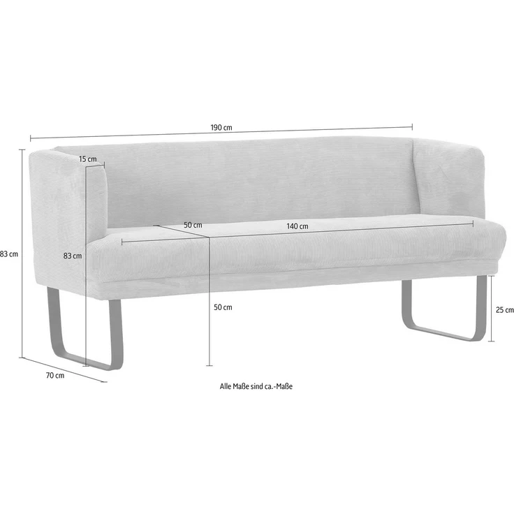 Gutmann Factory Küchensofa, Breite 190 cm, Metallfüße – Bild 2