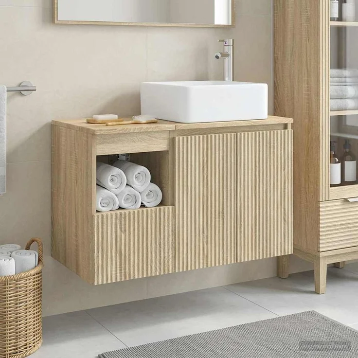 vidaXL Badezimmerschrank-Set 2 stk. Sonoma-Eiche 79,5 x 41 x 80 cm 3404046 – Bild 1