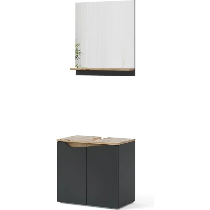 Badmöbel-Set Marelle Anthrazit 2 Teile Vicco – Bild 1