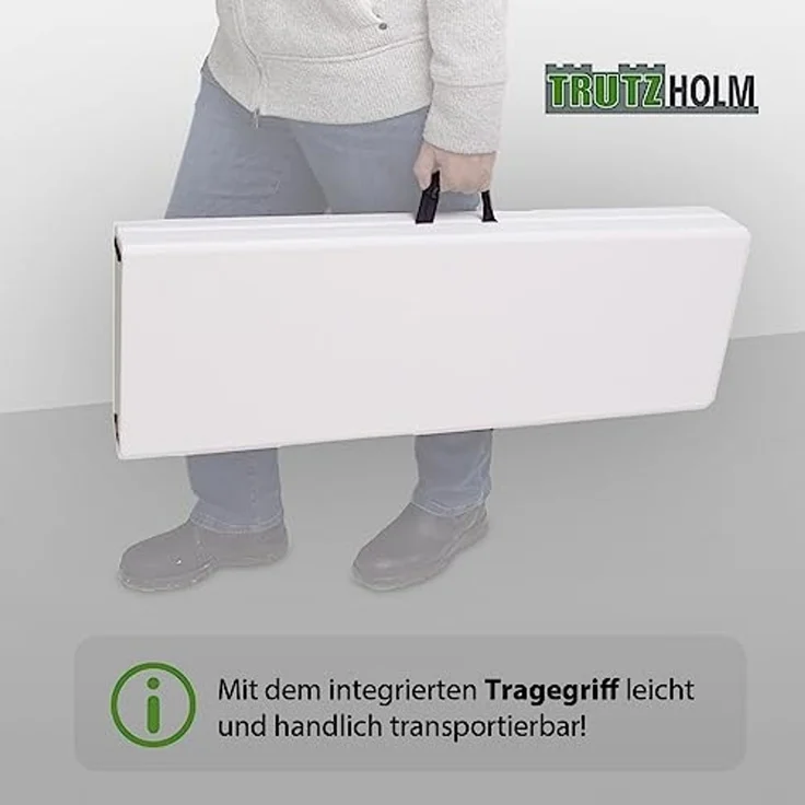 Bierzeltbank für 4 Personen Kunstoff weiß 180 cm klappbar Klappbank Partybank Bierbank – Bild 5