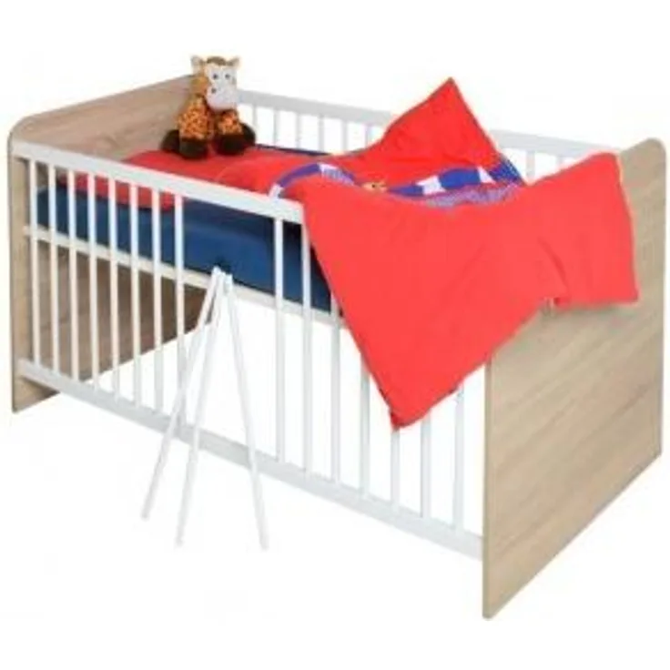 Babybett 70x140 cm sonoma Eiche - weiß