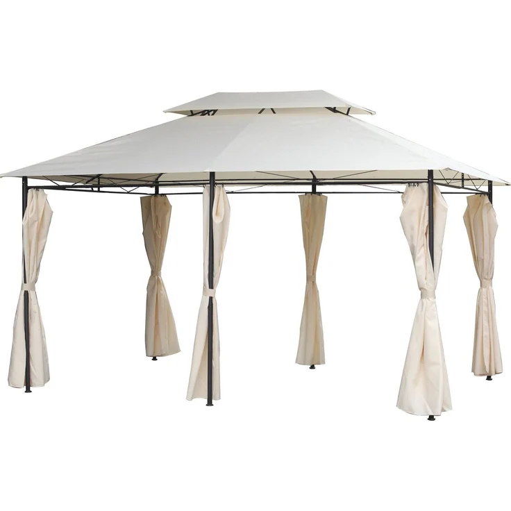 habeig Pavillon 3x4m, wasserdicht mit 310g/m² Dach und 6 Seitenwänden, 100% wasserdicht