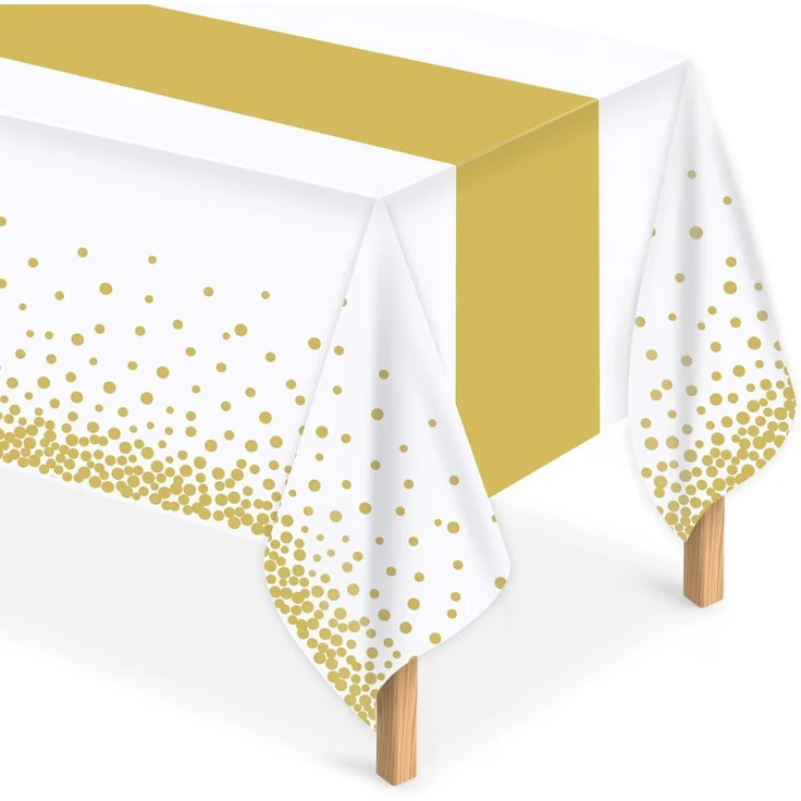 ABC 4-teiliges Tischdecke-Set, für Weihnachten, gold, Kunststoff / Textil, 4 x 38 x 20 cm – Bild 1
