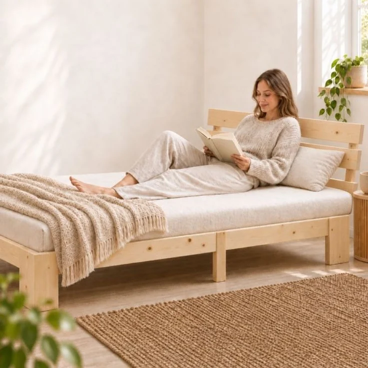 Relaxdays Bett Massivholz 120x200 cm – Bild 6