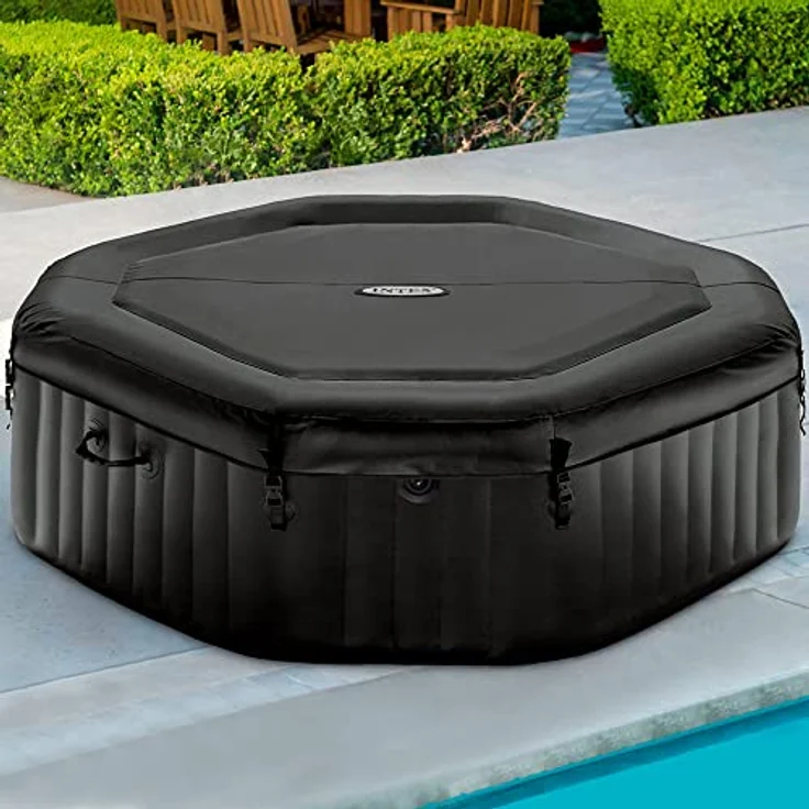 Intex Purespa Deluxe, Whirlpool mit 120 Luftblasendüsen, 795L Kapazität, octagonal, schwarz – Bild 2