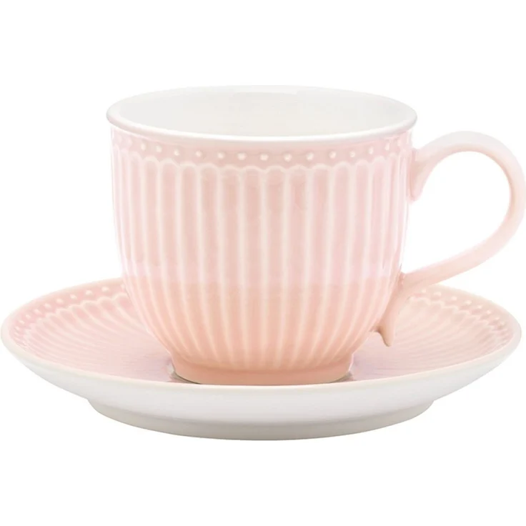 Greengate Tasse Alice Tasse mit Untertasse pale pink 8,5 cm, Stoneware – Bild 4