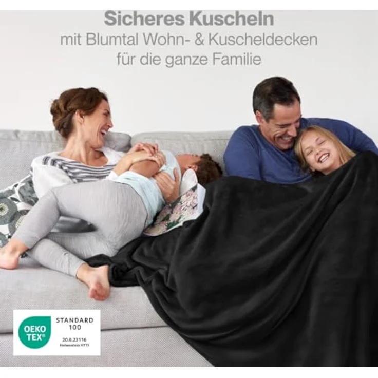 Wohndecke Kuschelige Fleecedecke, Oeko-Tex zertifizierte Decke, Blumtal – Bild 3
