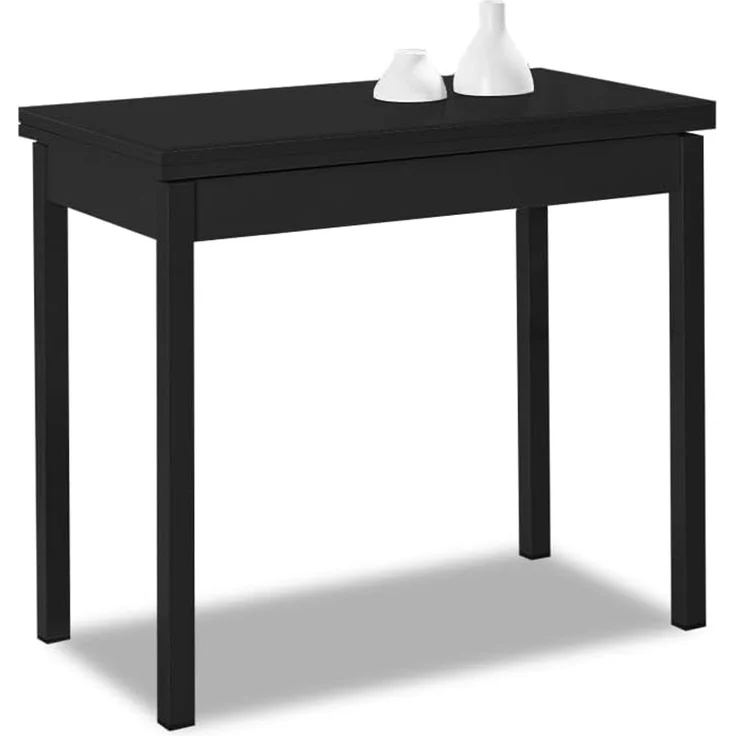 ASTIMESA Buchtyp Küchentisch, schwarz, 80x40 cm bis 80x80 cm