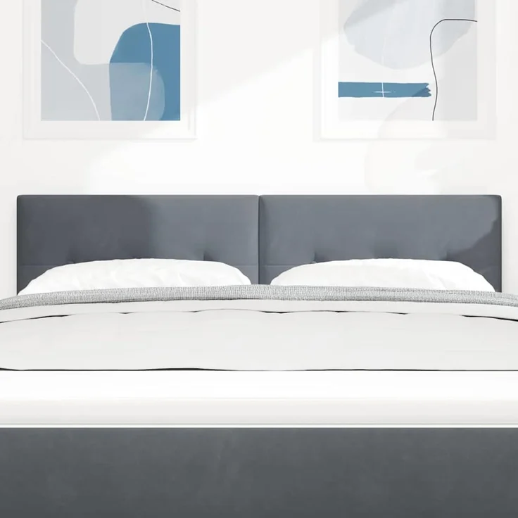 vidaXL Kopfteil Dunkelgrau 144 cm Samt Grau (Art-Nr 42007158) – Bild 3