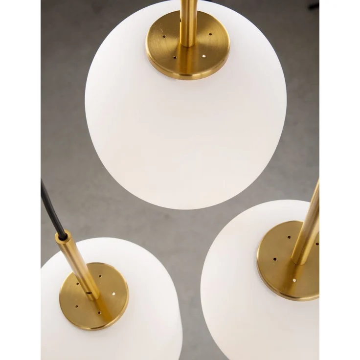 Nova Luce 9624068 LATO Pendelleuchte rund 3-flammig Gold Opal E14 – Bild 3