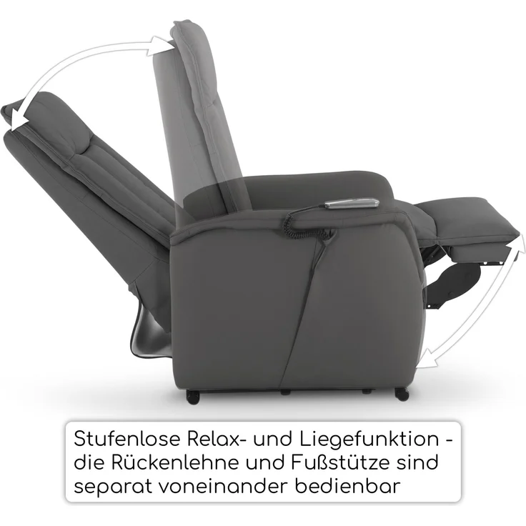 Raburg TV-Sessel Fernsehsessel mit Aufstehhilfe, Relaxsessel mit Liegefunktion, Marie, elektrisch mit Fernbedienung, 2 Motoren, bis 120 kg – Bild 4