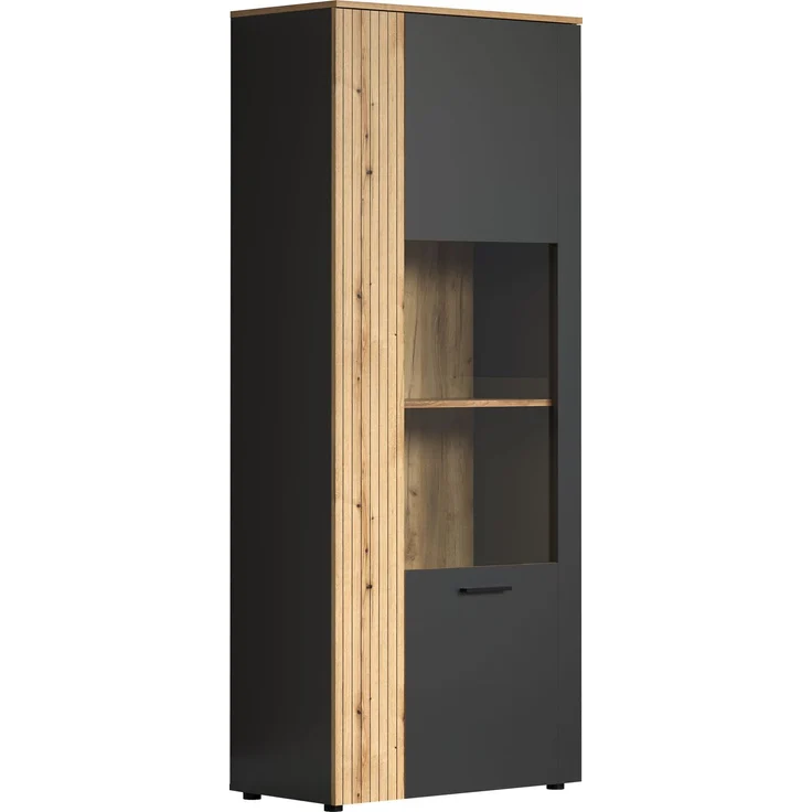 Vitrine Avila in grau und Eiche Evoke 80 x 195 cm – Bild 2