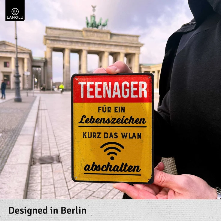 LANOLU Blechschild Teenager Lebenszeichen - 15x20cm – Metall – Mehrfarbig – 15180 – Bild 2