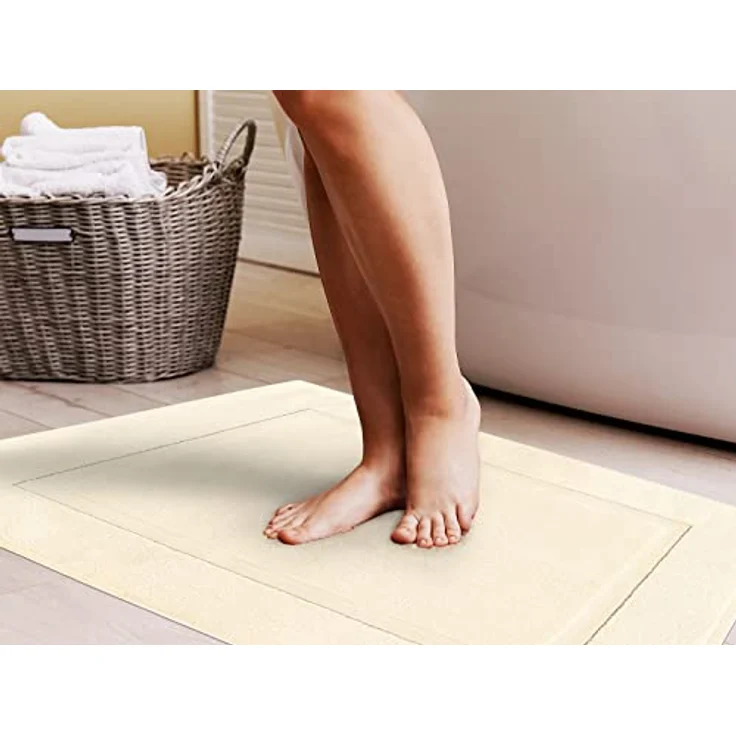Utopia Towels UT1044 Badematten aus Baumwolle, gebändert, elfenbeinfarben, ohne Badezimmerteppich, 53,3x86,4 cm, 100% ringgesponnene Baumwolle, sehr saugfähig und maschinenwaschbar, – Bild 6
