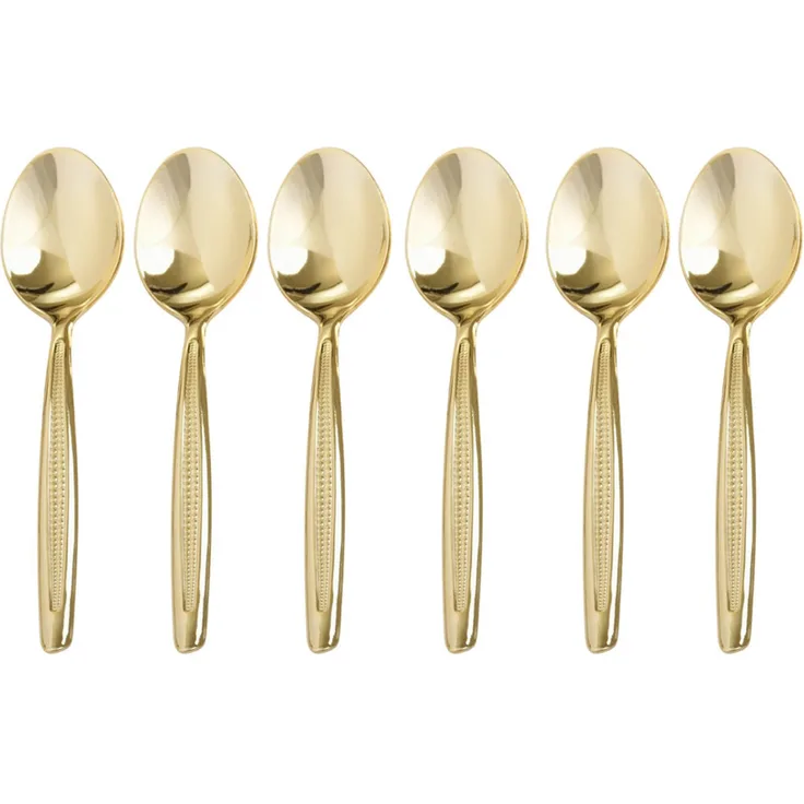 6 Stück Mokka- Espressolöffel Farbe Gold
