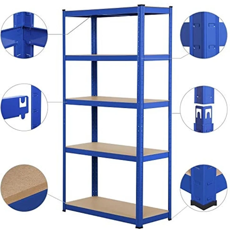 Yaheetech Lagerregal 180 x 90 x 40 cm, Schwerlastregal 5 Ebenen, Steckregal max. 875 kg belastbar mit pulverbeschichteter Oberfläche – Bild 5