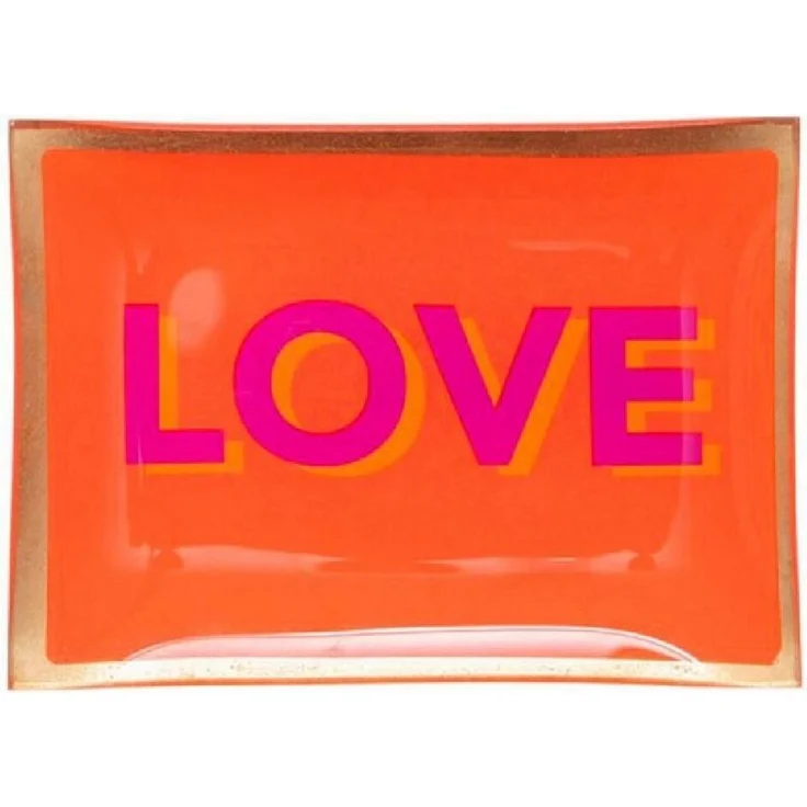 Giftcompany - Glasteller "Love Plates" Love Dekoteller 14x10cm Orange 1088204011 – Bild 5