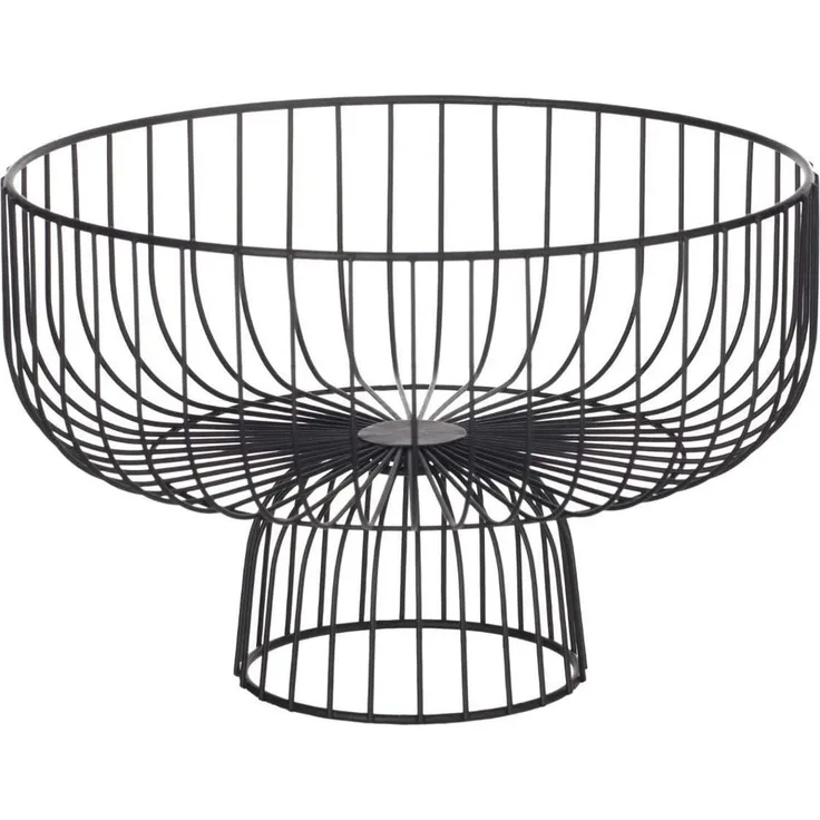 Secret de Gourmet Obstschale Obstkorb mit Boden, Metall, 28 cm, schwarz, (einzeln)