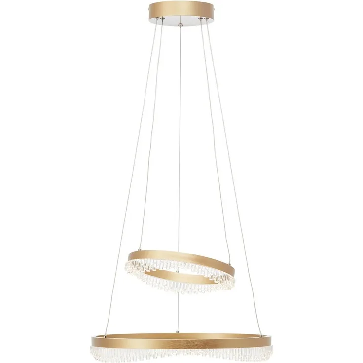 Brilliant LED-Hängeleuchte Aurora, goldfarben, Ø 30 cm, Aluminium, CCT-Funktion