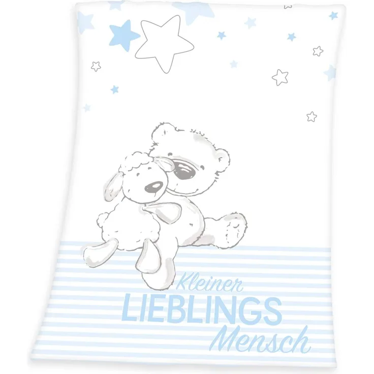 Babydecke Kleiner Lieblingsmensch, Baby Best, mit tollem Motiv und Schriftzug, Kuscheldecke