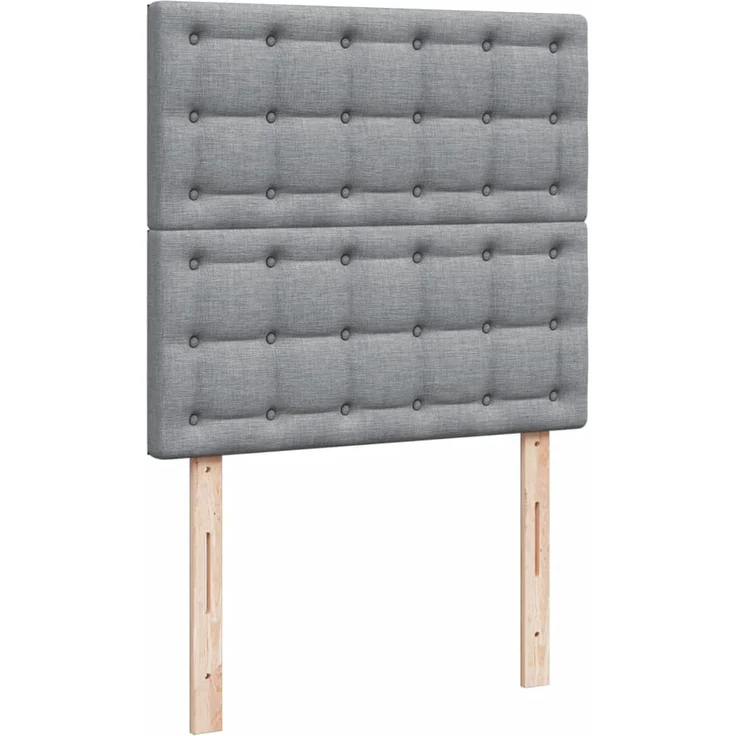 vidaXL Boxspringbett mit Matratze Hellgrau 90x200 cm Stoff 3293477 – Bild 9