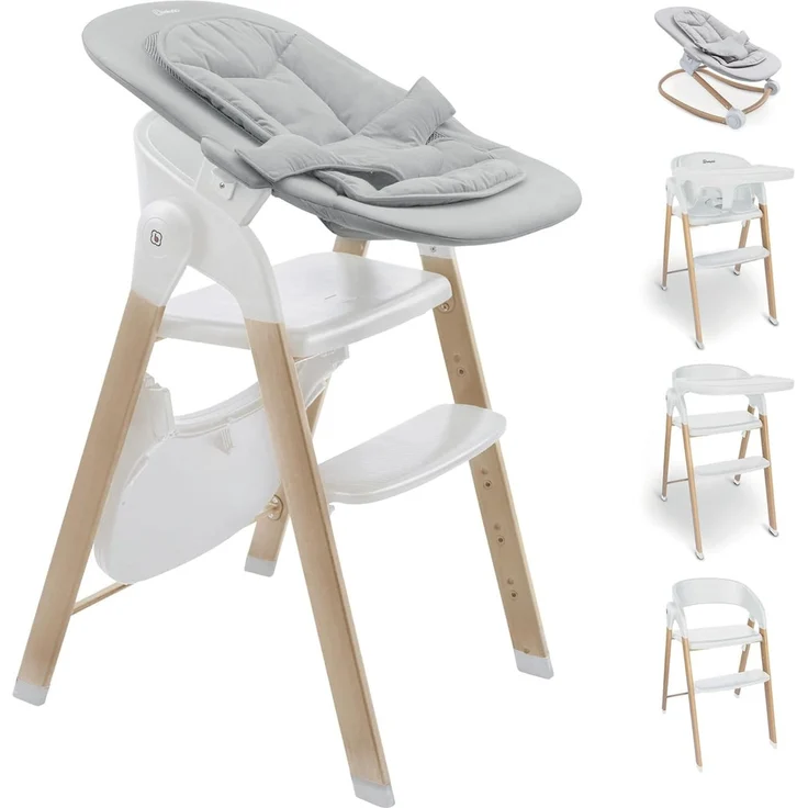 BabyGO Levels Hochstuhl-Set Kinderhochstuhl weiß mit Bouncer – Bild 1