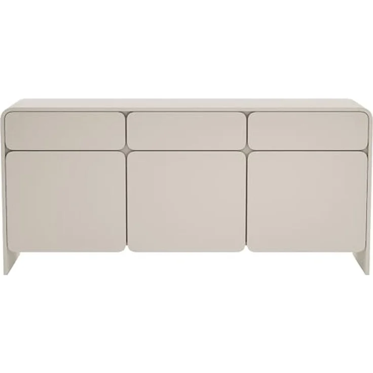 Selsey Kaschmirfarbene Kommode 156 cm Stilvolles Sideboard Schlafzimmer Soft-Close Türen Viel Stauraum mit Schubladen Zeitgemäßes Design Robuste PVC-Kanten Wohnzimmer Sideboard – Bild 4