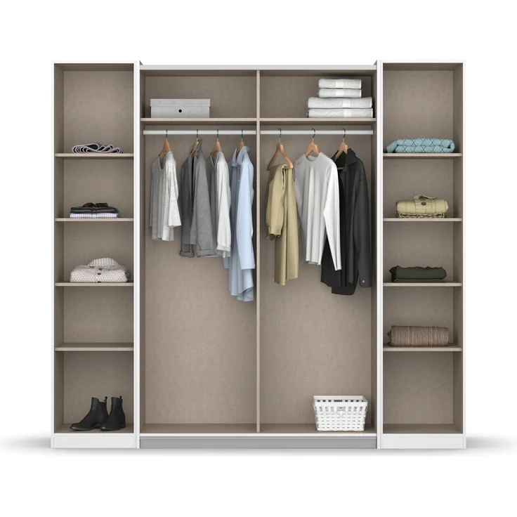 rauch Kleiderschrank, Dreh- und Schwebetürenschrank KRONACH, 4-türig, Eiche Artisan, 225 x 210 x 59 cm – Bild 5