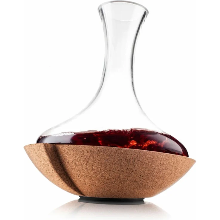 Vacu Vin Schwingdekanter, Weindekanter mit Schwungfunktion, Kristallglas, Kork, 76010602 – Bild 4