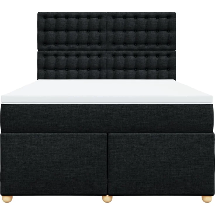 vidaXL Boxspringbett mit Matratze Schwarz 160x200 cm Stoff 3293647 – Bild 6