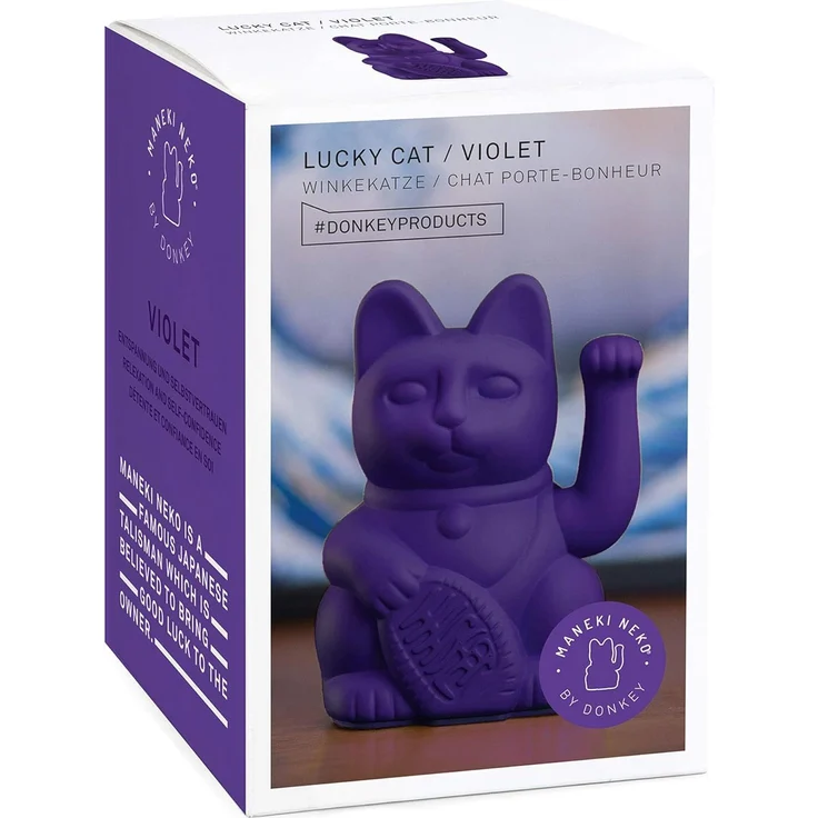 Donkey Winkekatze Lucky Cat Violett – Bild 3