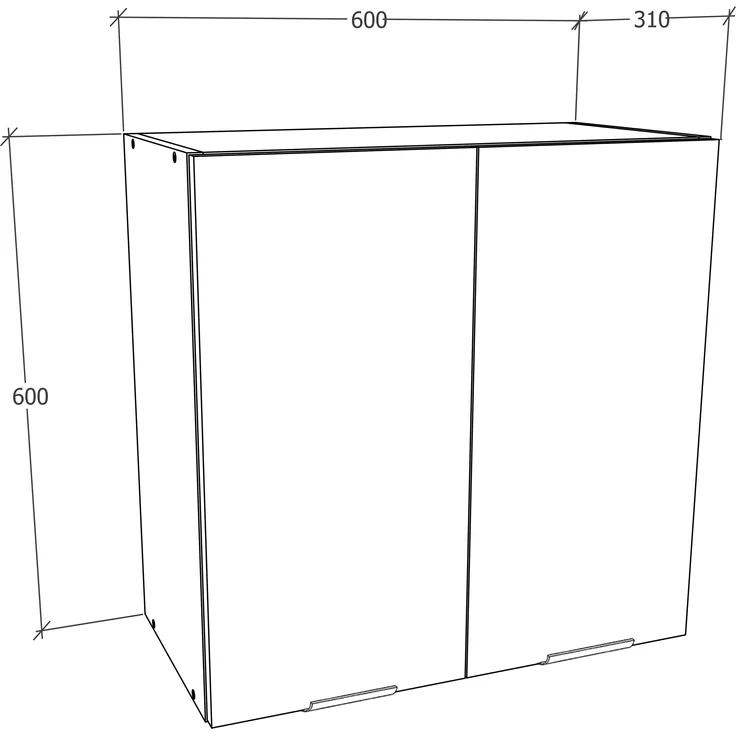 VCM Küchenmöbel Hängeschrank Fasola 919323 Weiß H. 60 x B. 60 x T. 31 cm – Bild 5