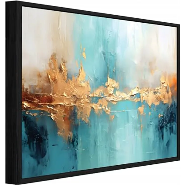 WallArena Leinwand Bilder Abstraktion 60 x 40 cm, modernes Wandbild auf Premium Canvas mit Rahmen, UV-beständig und wasserabweisend