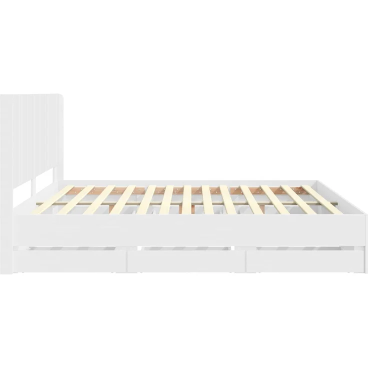 vidaXL Bettgestell mit Stauraum und Kopfteil Weiß 180 x 200 cm 3413923 – Bild 7