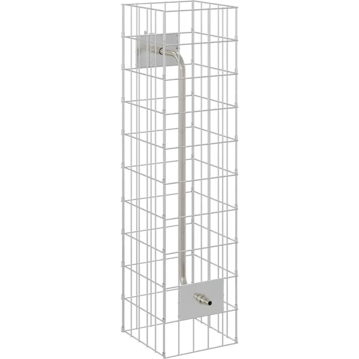 vidaXL Gabionen Wasserhahn Silber 25 x 25 x 100 cm Edelstahl 42013414 – Bild 7