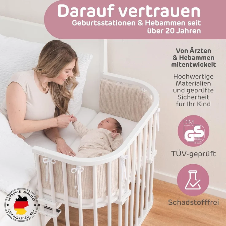 Babybay 'Original' Beistellbett Buche seidenmatt weiß – Bild 5