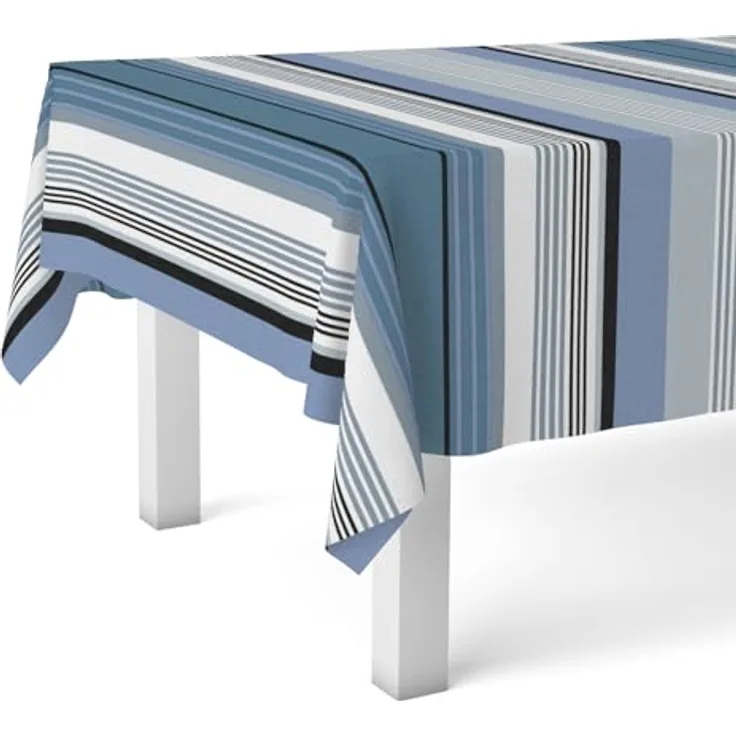 Martina Home Wachstuchtischdecke, wasserdicht, Lugano, Blau, 240 x 140 cm, schmutzabweisend, rechteckig