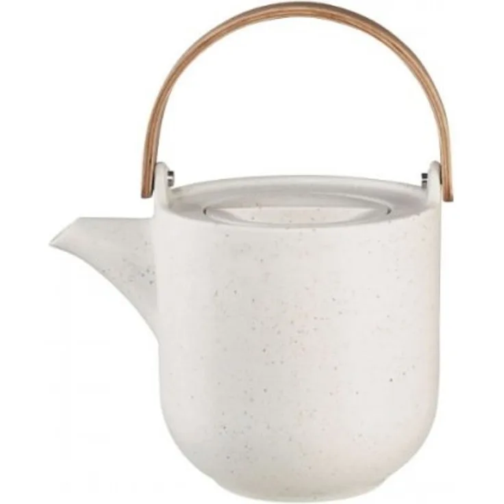 ASA Selection coppatea Teekanne mit Holzgriff sencha, Kanne, Porzellan, Weiß matt, 600 ml, 19371193