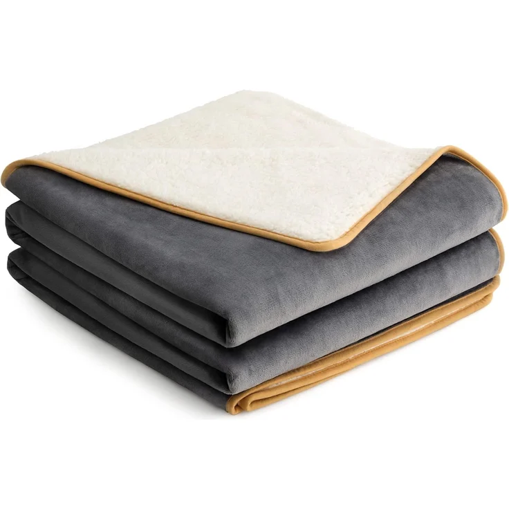 Lesure wasserdichte Hundedecke Grosse Hunde - 152x203 cm waschbar Hundedecke Outdoor, XXL Hundedecke Sofaschutz aus Sherpa Fleece, Katzendecke flauschig für Couch, grau – Bild 1
