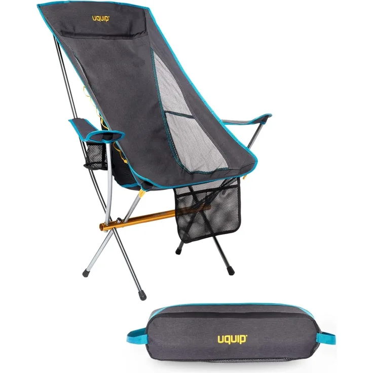 Uquip Campingstuhl Infinity Lounger I Leichter Faltbarer Klappstuhl mit 120 kg Traglast I kompakter Faltstuhl aus Aluminium I tragbarer Outdoor-Stuhl für Camping, Wandern, Radtouren & Festivals