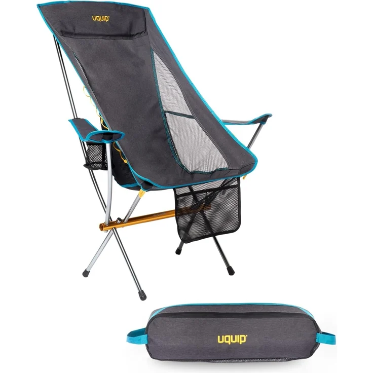 Uquip Campingstuhl Infinity Lounger I Leichter Faltbarer Klappstuhl mit 120 kg Traglast I kompakter Faltstuhl aus Aluminium I tragbarer Outdoor-Stuhl für Camping, Wandern, Radtouren & Festivals