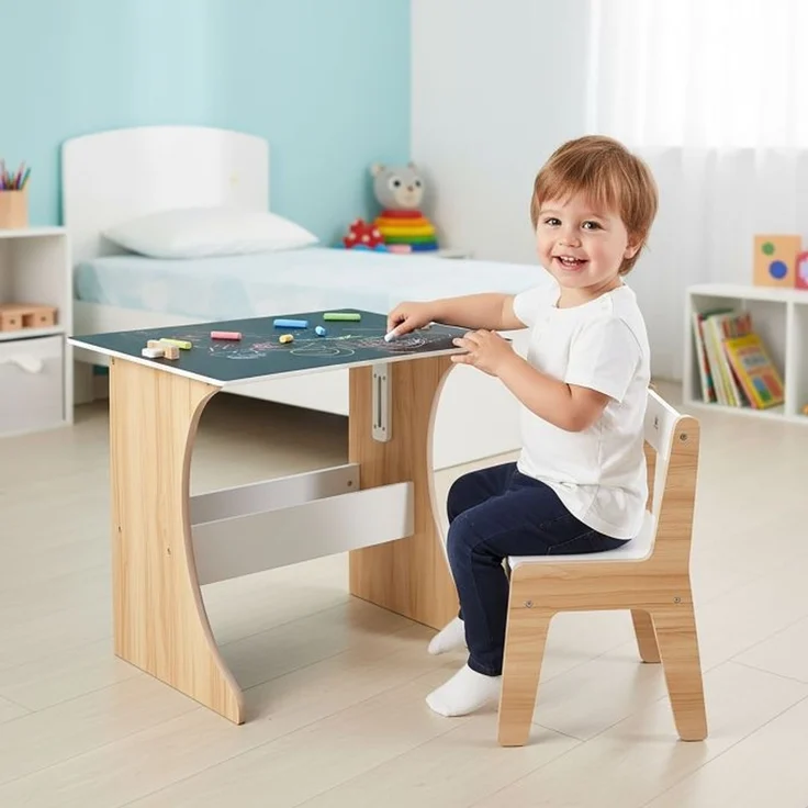 Relaxdays 2-teilige Kindersitzgruppe mit Tafel – Bild 2