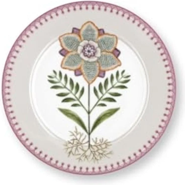 Pip Studio Frühstücksteller Lily & Lotus Off White-Lila (21cm) 51.001.471