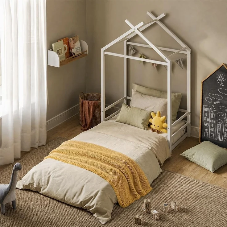 Bodenbett Roofy Weiß 90x200 Vitalispa – Bild 5
