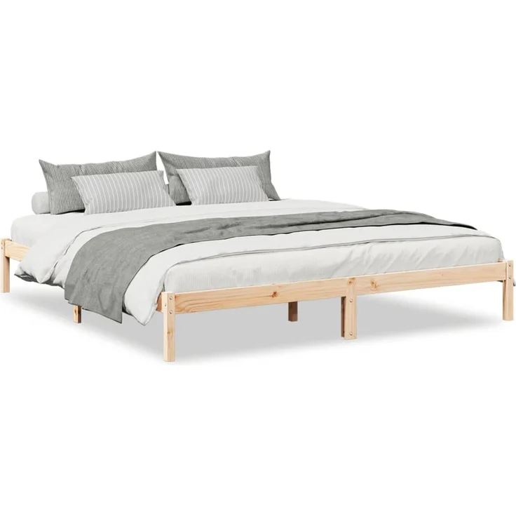 vidaXL Extra langes Massivholzbett ohne Matratze 200x220 Kiefernholz 852426 – Bild 2