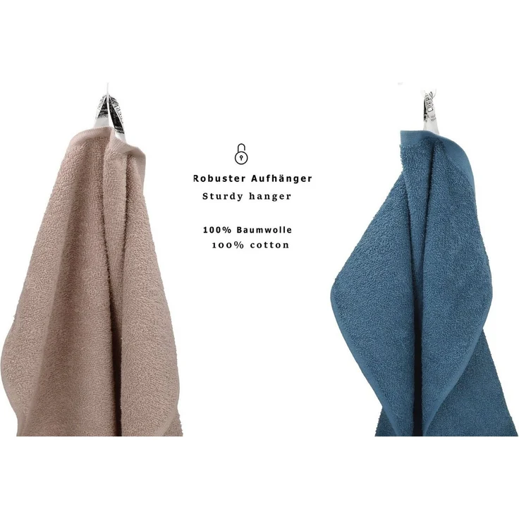 Betz Saunatuch 2 Stück Saunatücher XXL Berlin 70x200 cm Cappuccino - taubenblau, 100% Baumwolle – Bild 3